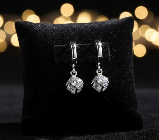 4OEBP - Sterling Magic Square Buckle Earrings