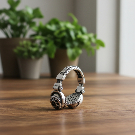 Chic Thai Silver Headset Ring - 4OEBP