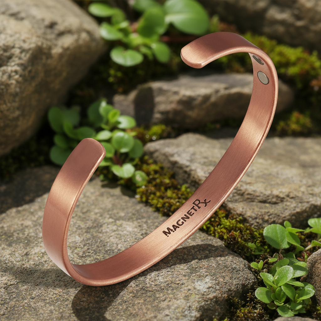 MagnetRX® Magnetic Copper Bracelet Cuff – Elegant Pure Copper Bangle – Unisex Magnetic Copper Bracelets for Men & Women (Large)- 4OEBP - 4OEBP
