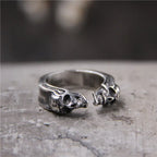 925 Thai Silver Engraved Skull Ring - 4OEBP - 4OEBP