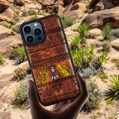 4OEBP - Carveit Designer Wooden Protective Case for iPhone 15 Pro Max Magnetic Case Cover