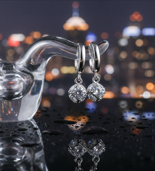 4OEBP - Sterling Magic Square Buckle Earrings