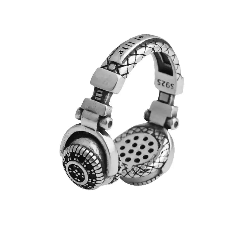 Chic Thai Silver Headset Ring - 4OEBP - 4OEBP