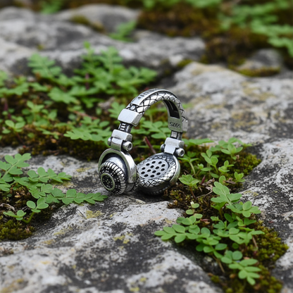 Chic Thai Silver Headset Ring - 4OEBP