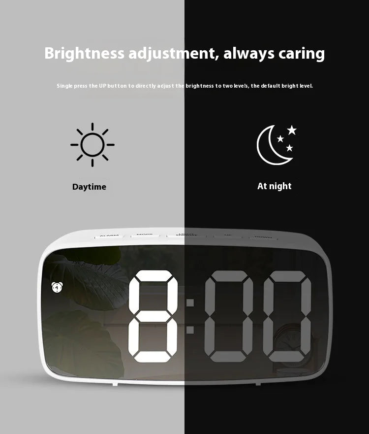 LED Mirror Alarm Clock - 4OEBP - 4OEBP