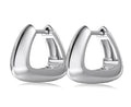 Silver S925 Square Geometric Earrings - 4OEBP - 4OEBP