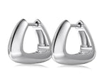 Silver S925 Square Geometric Earrings - 4OEBP - 4OEBP
