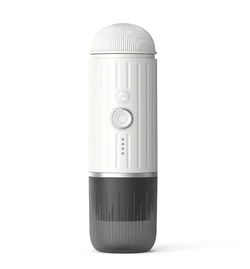 White and gray portable device on a white background