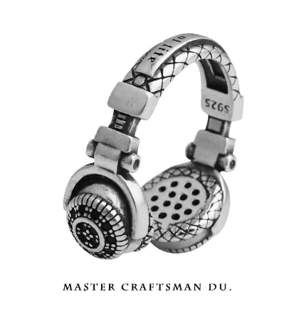 Chic Thai Silver Headset Ring - 4OEBP