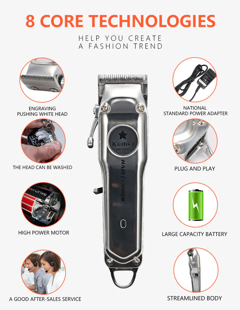 Stylish Men's Precision Hair Trimmer - 4OEBP