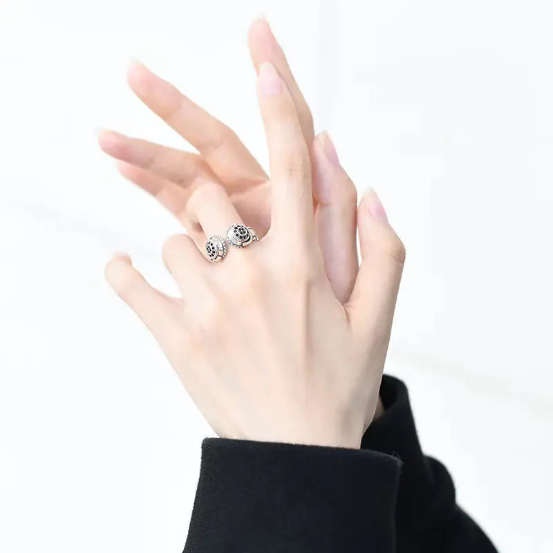 Chic Thai Silver Headset Ring - 4OEBP