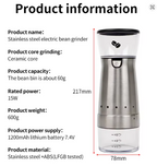 USB Rechargeable Automatic Coffee Grinder Machine - 4OEBP 